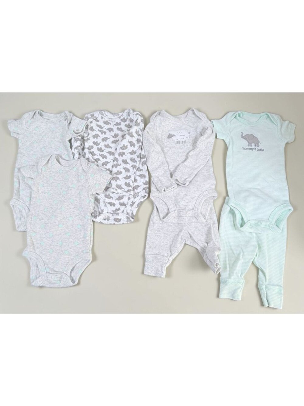 Simple Joys By Carters Baby Bodysuit & Pants Lot of 5 Newborn Mint Gray